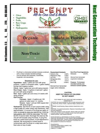 Pre-Empt, OMRI-listed Organic Hydroponic All-In-One Soil & Media 2.5 Gallons